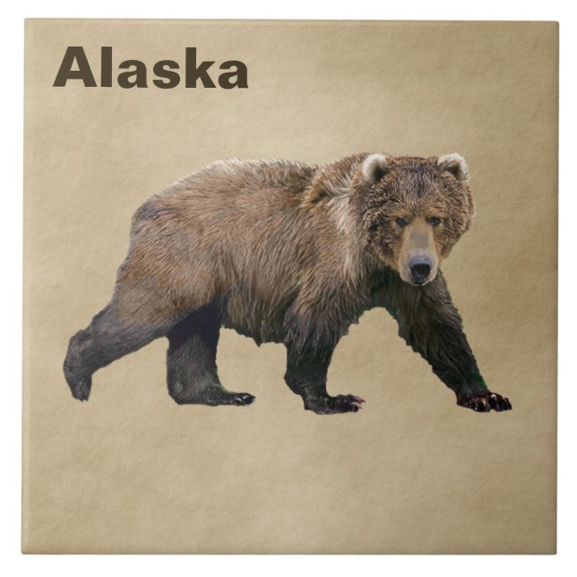 Kodiak Bear Ceramic Tile (Front)