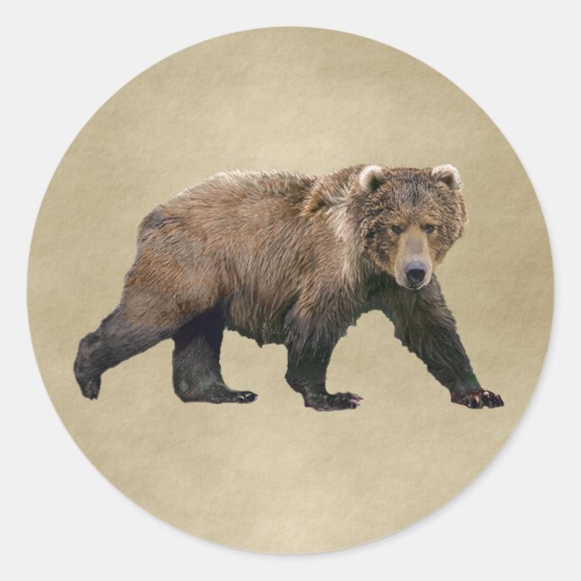 Kodiak Bear Classic Round Sticker (Front)