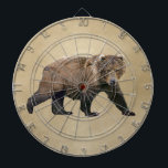 Kodiak Bear Dartboard<br><div class="desc">A digital painting of a Kodiak Bear on a neutral parchment, or old paper, background. The Kodiak Bear (Ursus arctos middendorffi), a subspecies of the brown, or grizzly, bear are the world's largest bears. A full grown male can be over ten feet tall when upright on his hind legs and...</div>