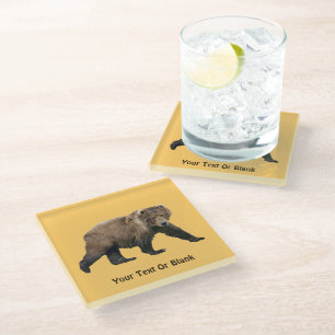 Kodiak Bear Glass Coaster