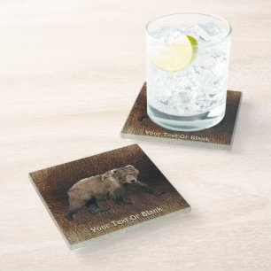 Kodiak Bear Glass Coaster