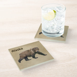 Kodiak Bear Glass Coaster