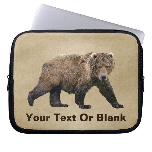 Kodiak Bear Laptop Sleeve (Front)