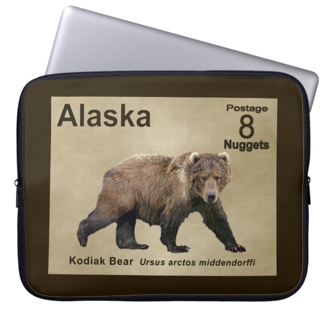 Kodiak Bear Laptop Sleeve (Front)
