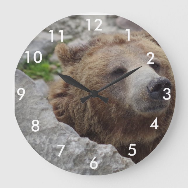 Kodiak Bear Large Clock (Front)