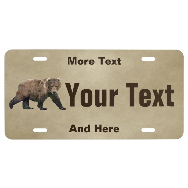 Kodiak Bear License Plate (Front)