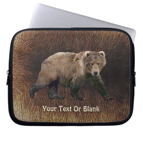 Kodiak Bear On Caribou Fur Laptop Sleeve