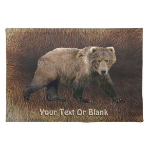 Kodiak Bear On Caribou Fur Placemat