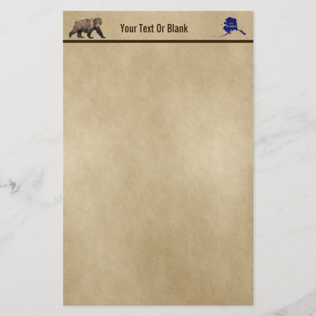 Kodiak Bear On Old Paper (Front)