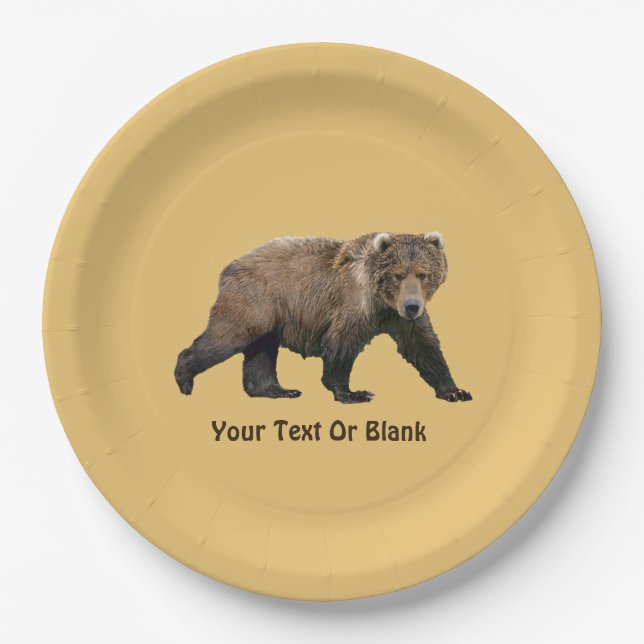 Kodiak Bear Paper Plates (Front)