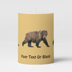 Kodiak Bear Pillar Candle