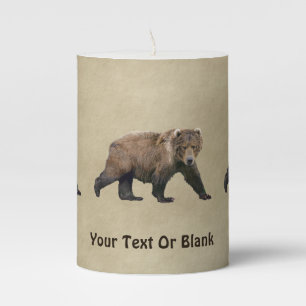 Kodiak Bear Pillar Candle