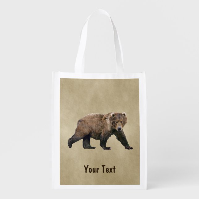 Kodiak Bear Reusable Grocery Bag (Front)