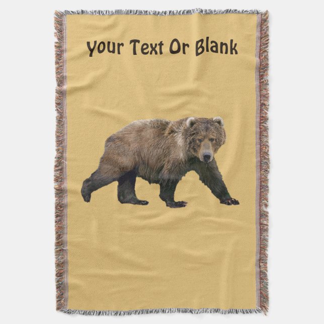 Kodiak Bear Throw Blanket (Front Vertical)