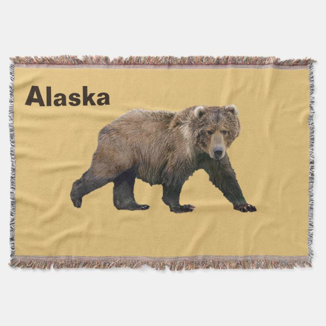 Kodiak Bear Throw Blanket (Front)