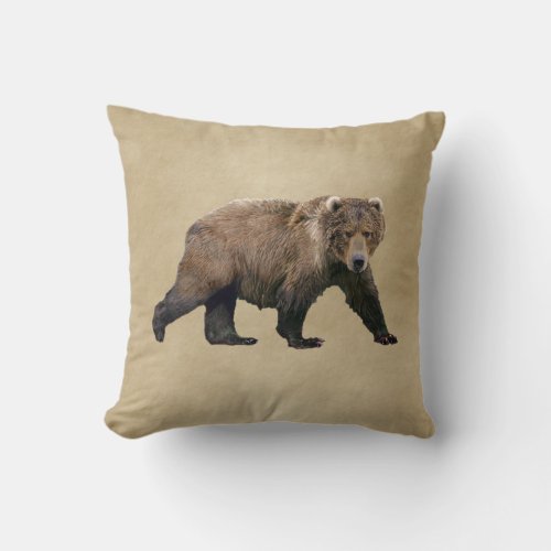 Kodiak Bear Throw Pillow