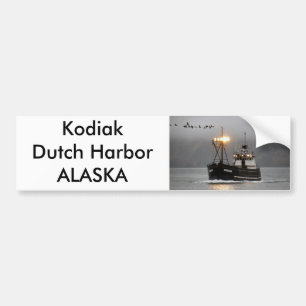 Kodiak, Crab Boat in Dutch Harbor, Alaska Bumper Sticker