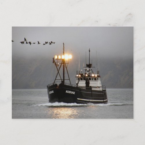 Kodiak Crab Boat in Dutch Harbor Alaska Postcard