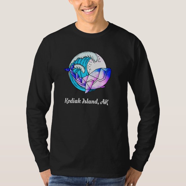 Kodiak Island Ak Japanese Paint Geometric Orca Kil T-Shirt (Front)
