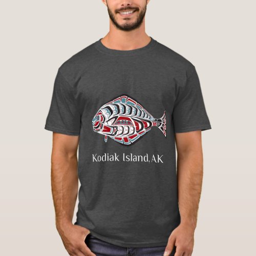 Kodiak Island Alaska Native American Halibut T_Shirt