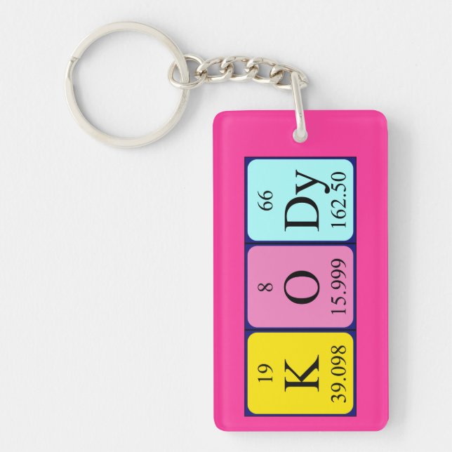 Kody periodic table name keyring (Front)