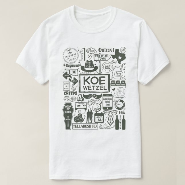 Koe Song Titles T-Shirt (Design Front)