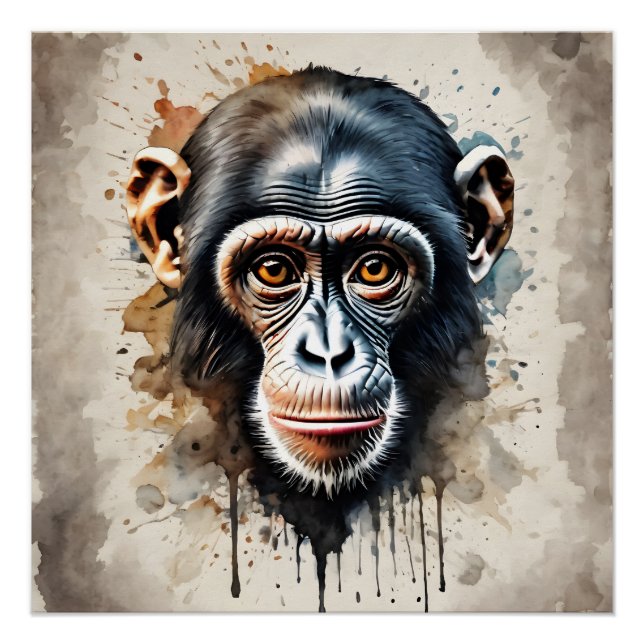 Kofi the Chimpanzee Art Poster (Front)