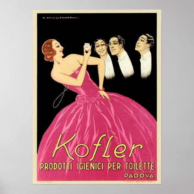 KOFLER Italian Cosmetics Perfume Lotion Cream Ad Poster (Front)
