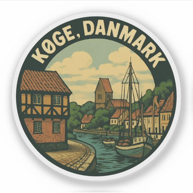 Køge Denmark Old Town Sticker (Front)