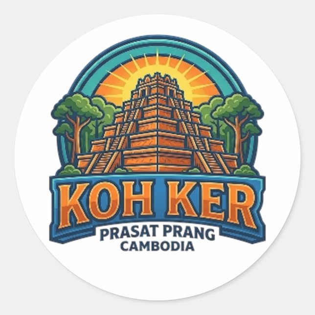 KOH KER TEMPLE CLASSIC ROUND STICKER (Front)