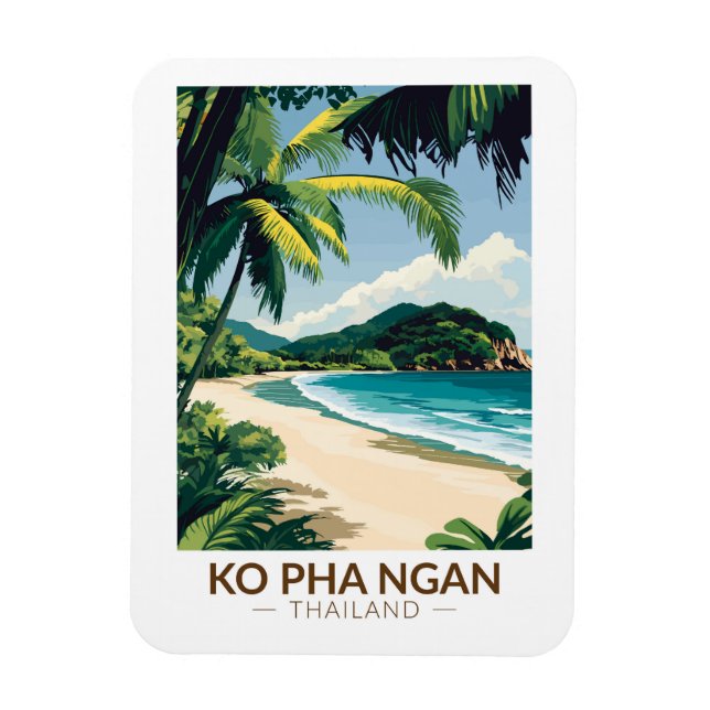 Koh Pha Ngan Thailand Travel Art Vintage Magnet (Vertical)