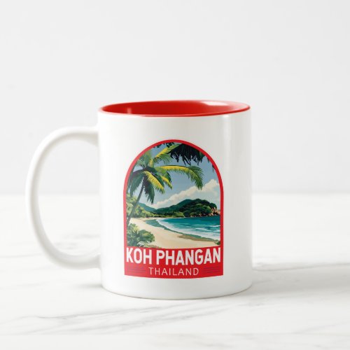 Koh Phangan Thailand Travel Art Emblem Two_Tone Coffee Mug