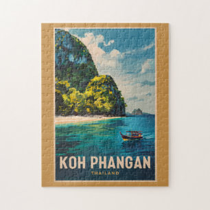 Koh Phangan Thailand Travel Art Vintage Jigsaw Puzzle
