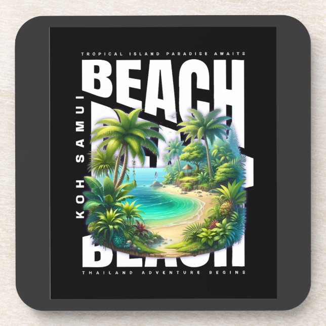 Koh Samui Island Thailand Beverage Coaster (Front)