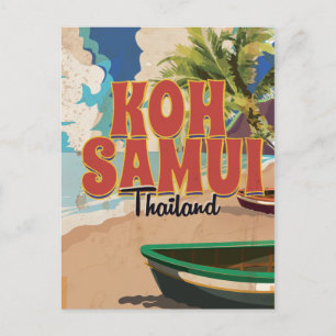 Koh Samui, Thailand Vintage Travel Poster Postcard