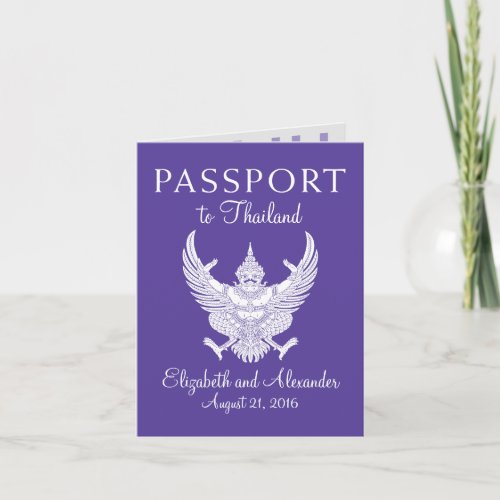 Koh Samui Thailand Wedding Passport Invitation
