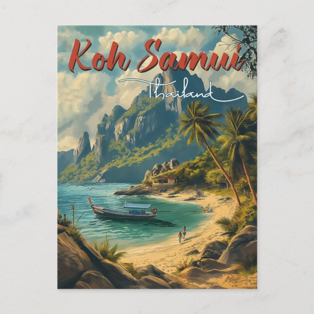 Koh Samui Vintage Travel  Postcard (Front)