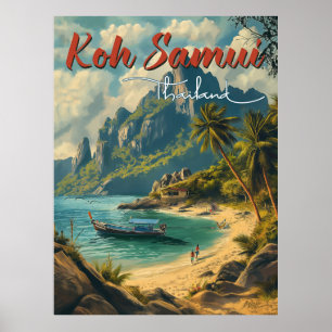 Koh Samui Vintage Travel Poster