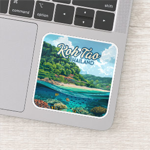 Koh Tao Thailand Asia Scuba Diving Beach Island Sticker