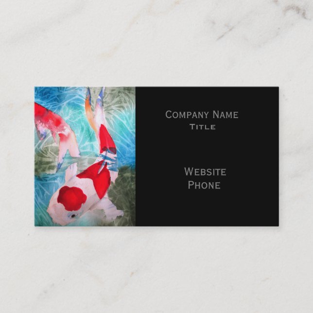 Kohaku Koi 2 Japanese Fish stylish oriental Business Card (Front)