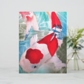 Kohaku Koi 2 Japanese watercolor fish art (Standing Front)
