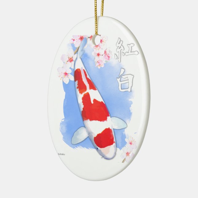 Kohaku Koi Ceramic Ornament (Left)