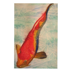 Kohaku Koi fish original watercolor art