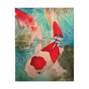Kohaku Koi II Japanese fish watercolor art