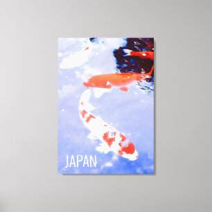 Kohaku koi Japanese fish travel poster Japan Canvas Print