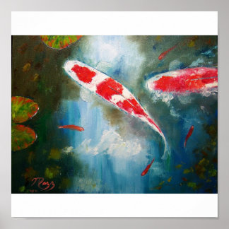 Kohaku Koi Painting Poster