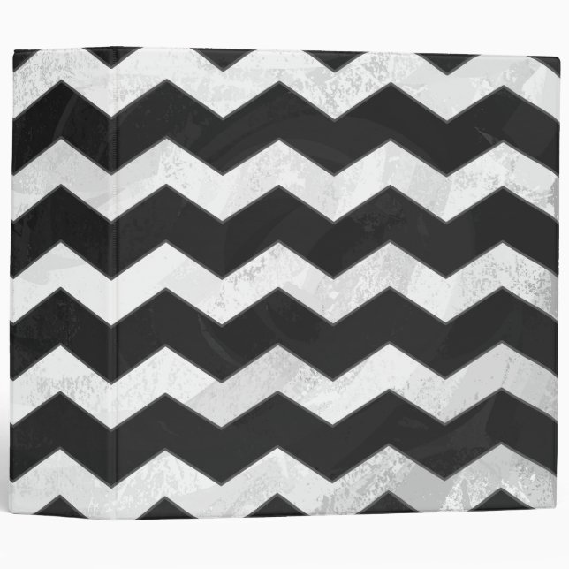Kohl Black Chevron Pattern 3 Ring Binder (Front/Spine)