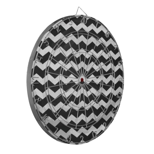 Kohl Black Chevron Pattern Dart Board (Front Left)