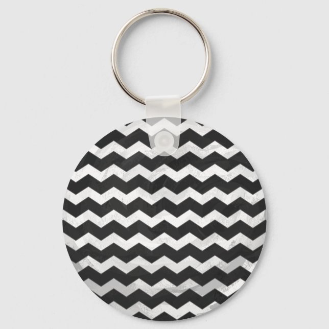 Kohl Black Chevron Pattern Keychain (Front)
