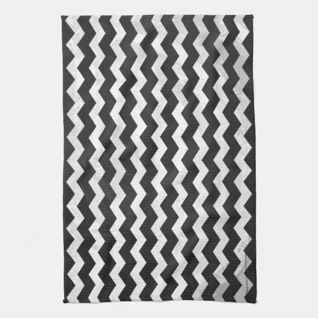 Kohl Black Chevron Pattern Kitchen Towel (Vertical)